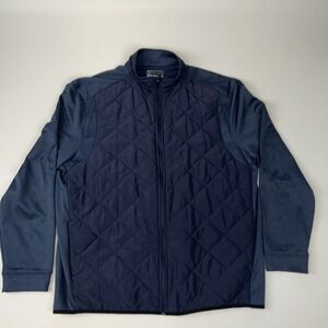 PGA Tour Men's Quilted Golf Jacket XL Blue Lightweight Zip-Up Performance